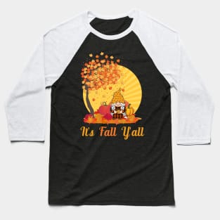 It's Fall Y'all Gnome Girl Baseball T-Shirt